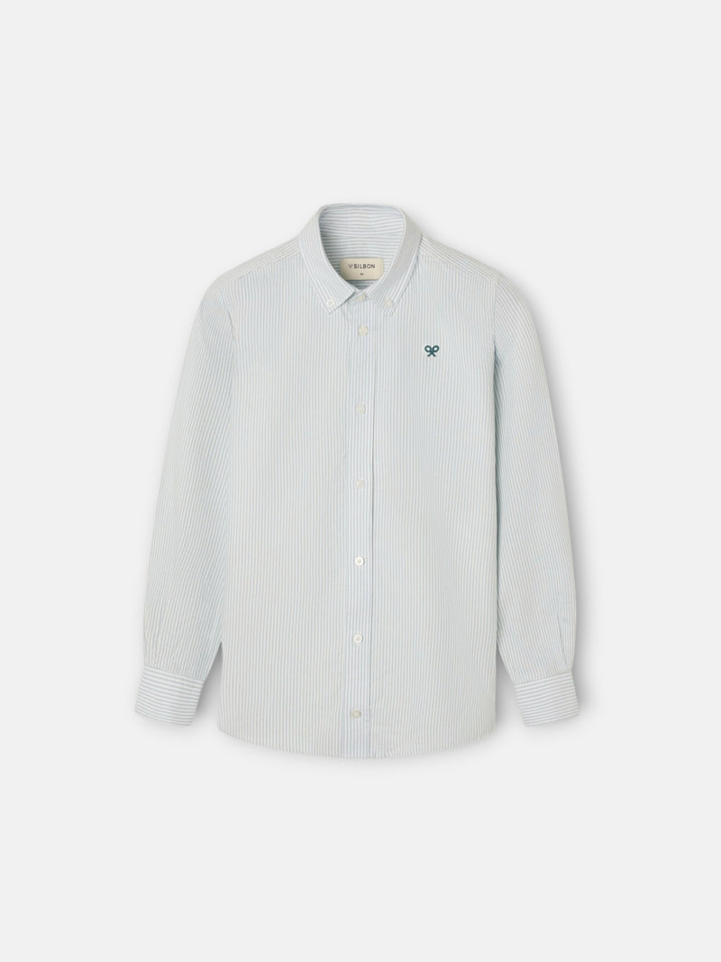 Camisa sport kids oxford rayas verde