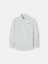Camisa sport criança oxford mil riscas verde
