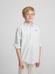 Chemise sport enfant oxford mille rayures vert