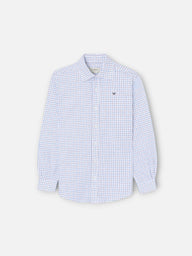 Camisa sport criança quente xadrez castanho