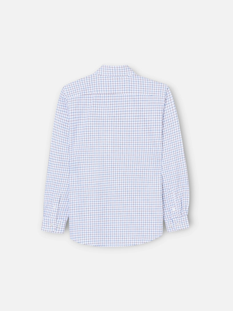 Camisa sport criança quente xadrez castanho