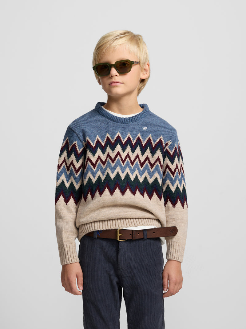 Kids sweater with cream motifs