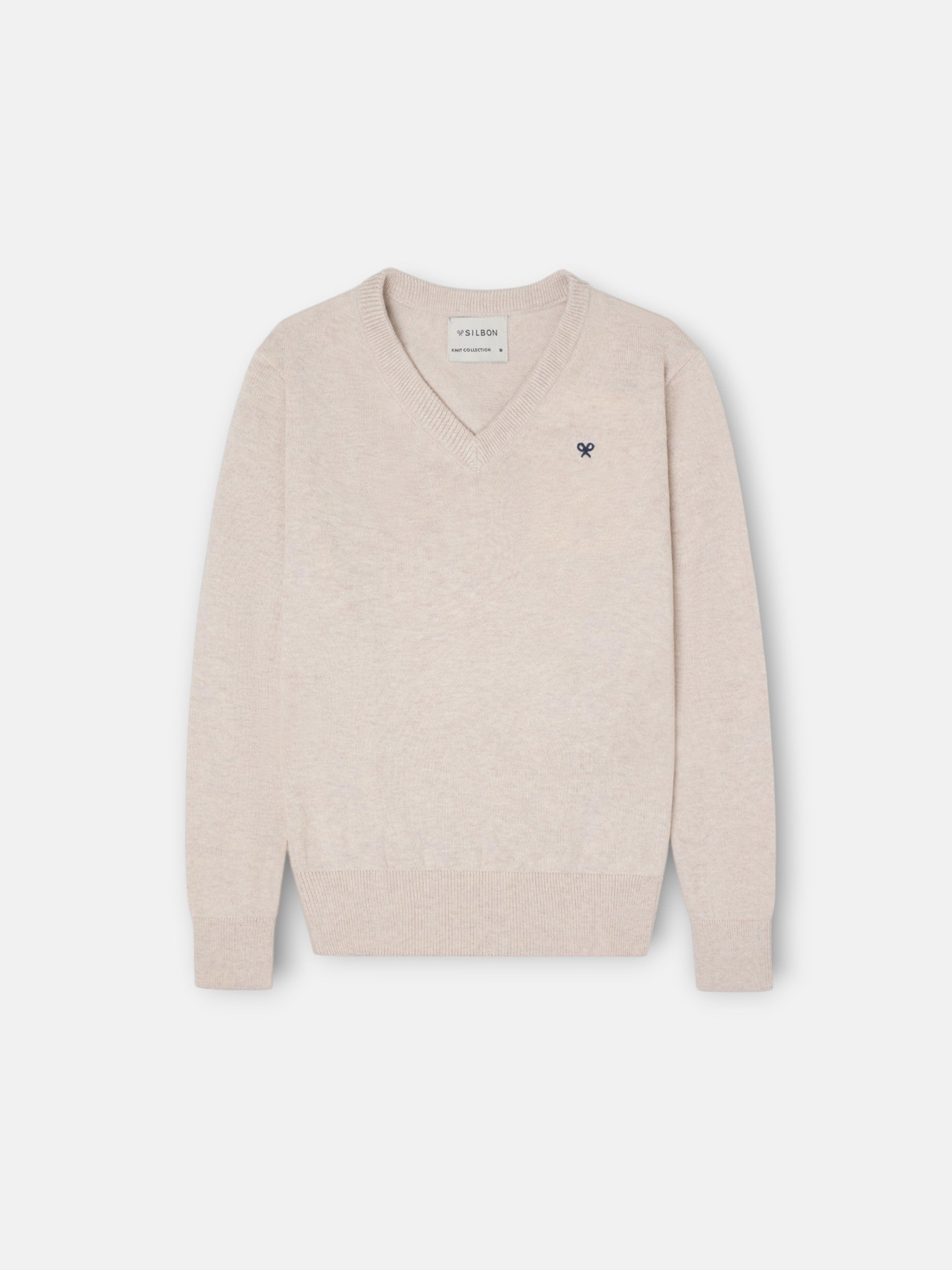 Jersey kids cuello pico crema