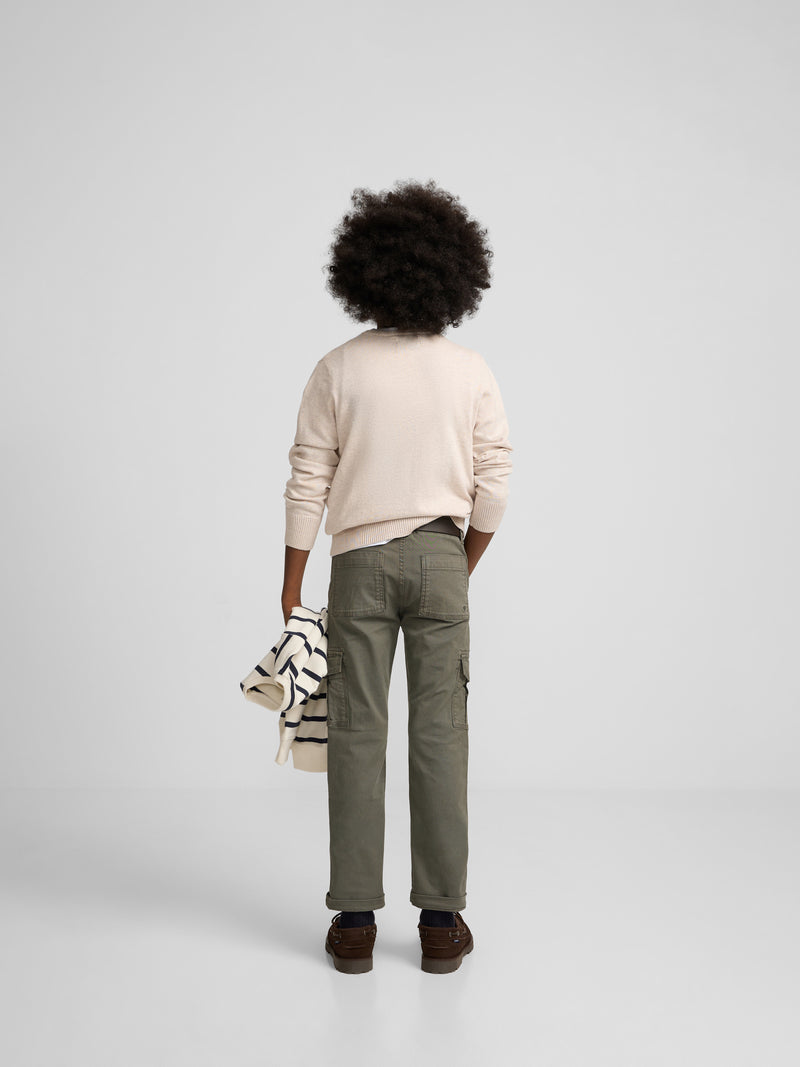 Pull enfant col rond crème