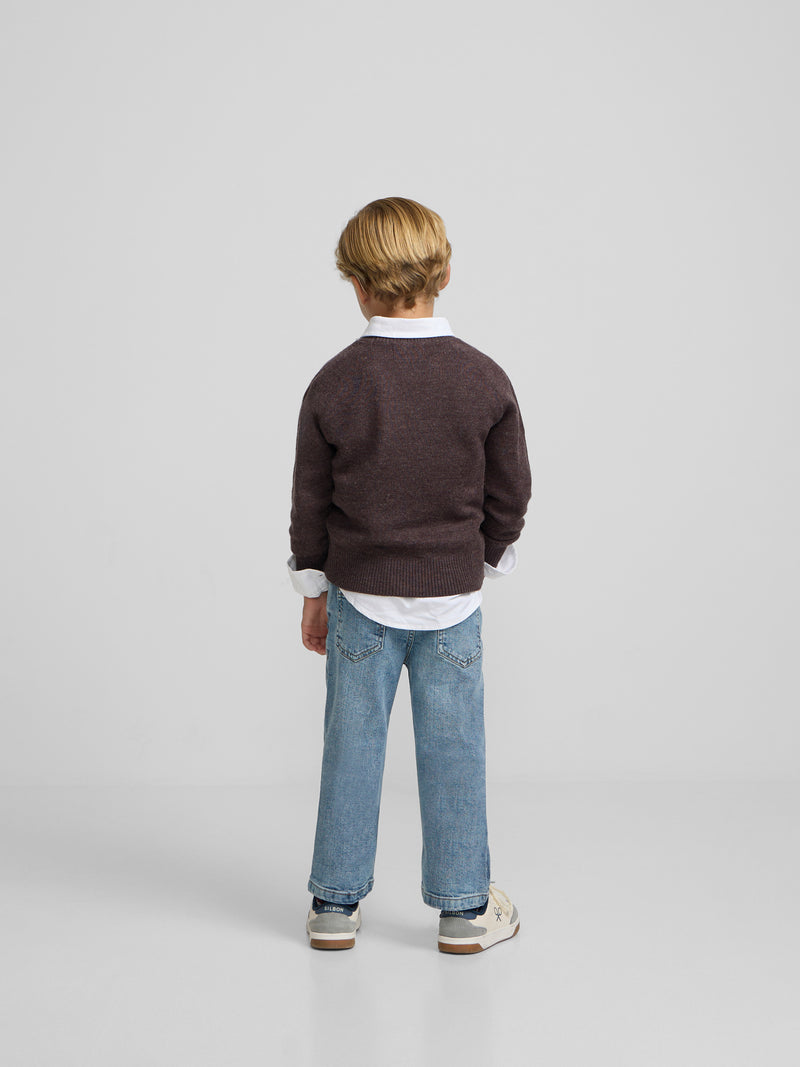 Jersery kids raqueta media marron claro