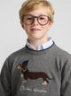 Kids' grey dog sweater