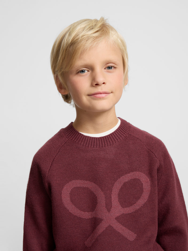 Kids burgundy half racket sweater