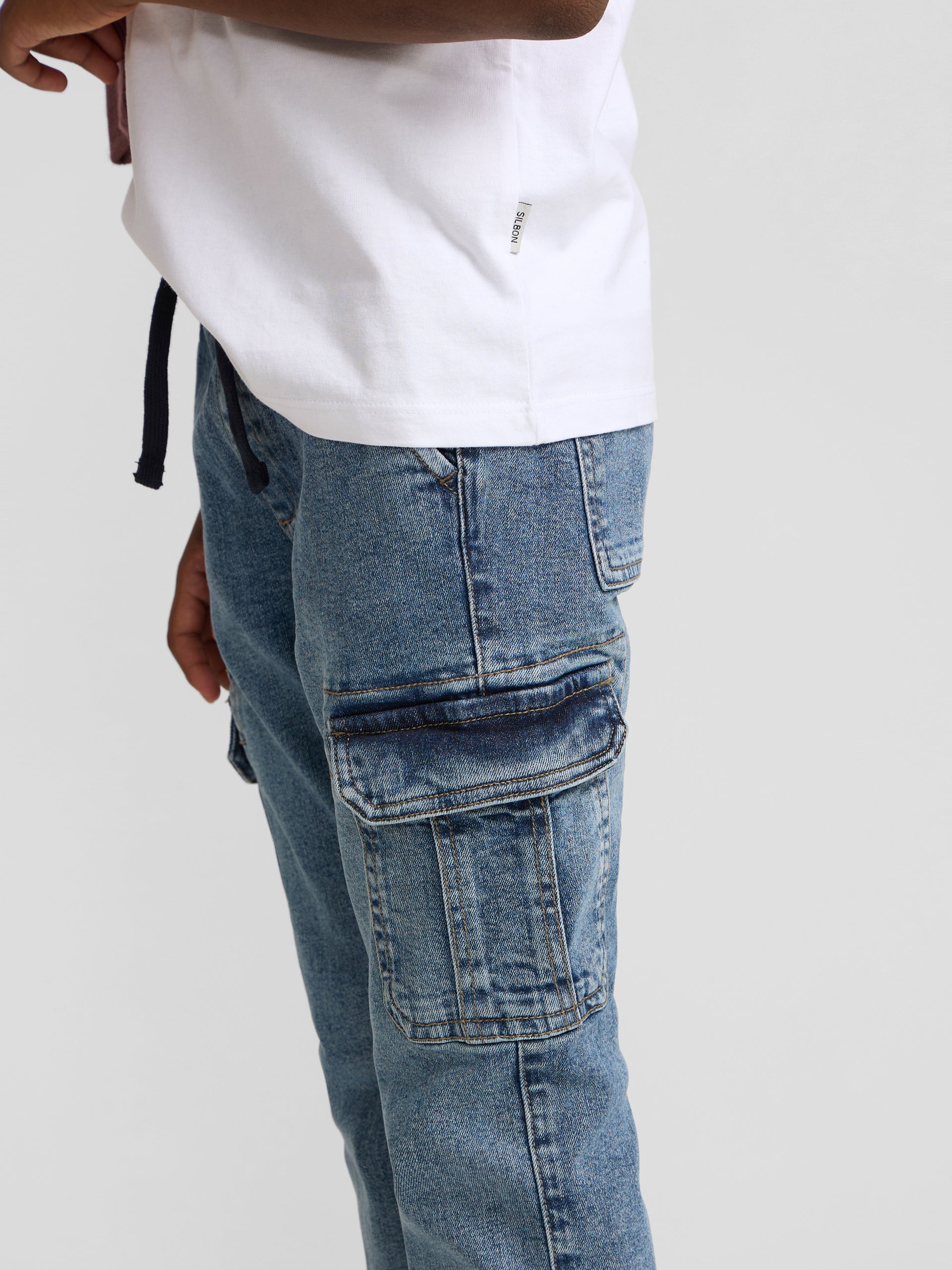 Pantalon sport kids jogger denim azul