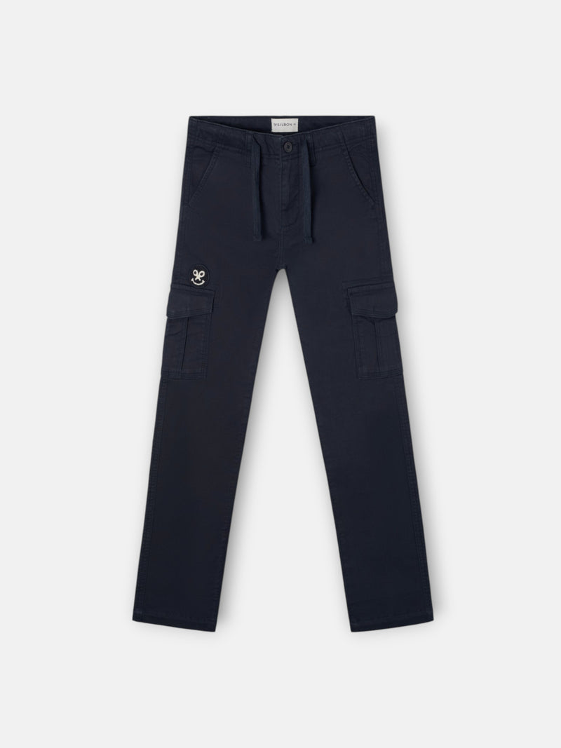 Navy blue kids' cargo sport pants