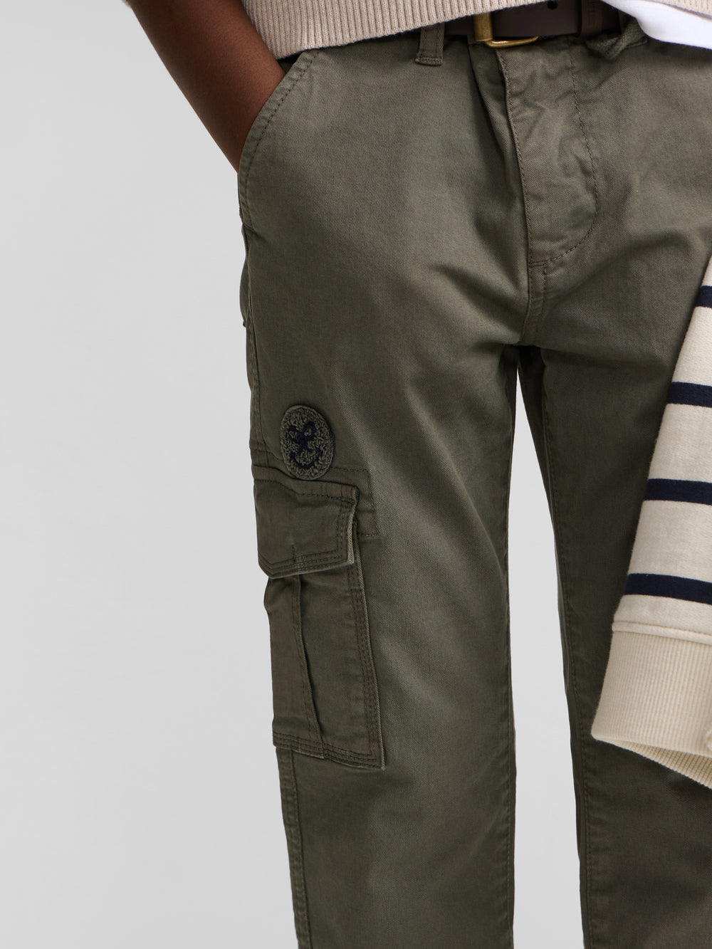Green kids' cargo sport pants 