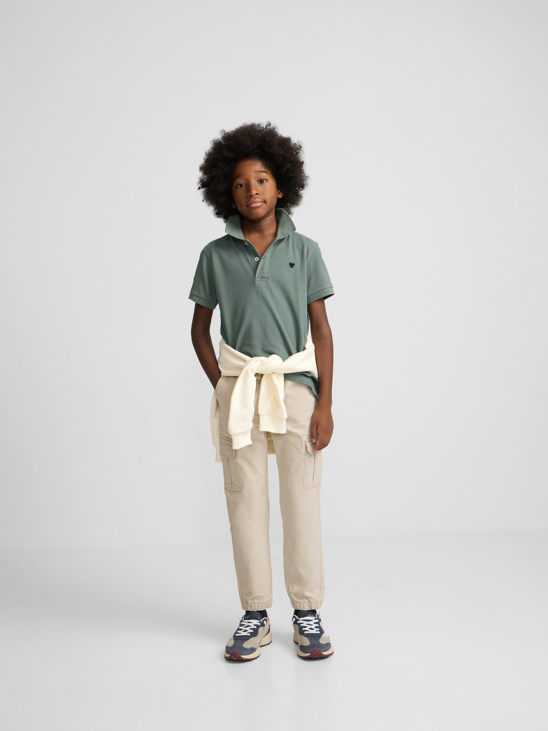 Polo kids raqueta verde oscuro