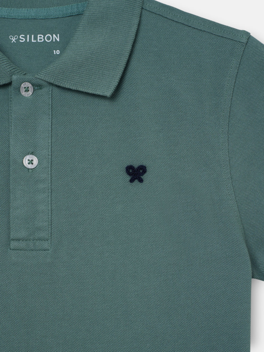 Dark green kids' racket polo