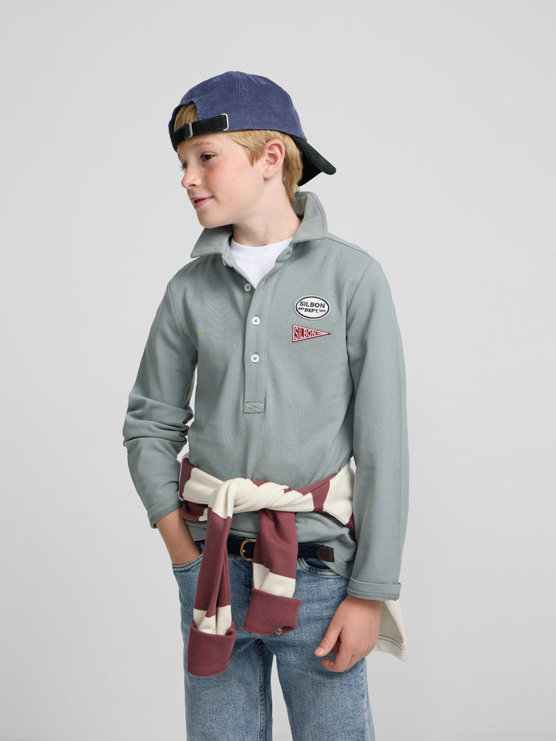 Polo kids parches verde