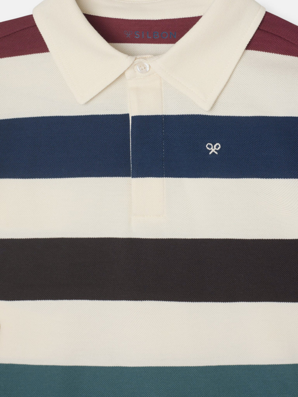 Polo kids rayas colores crema
