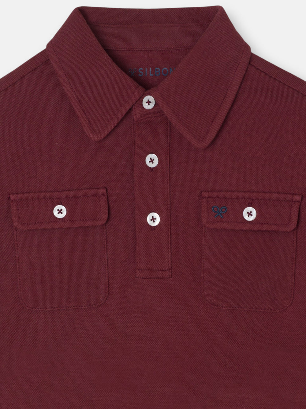 Polo kids bolsillos burdeos