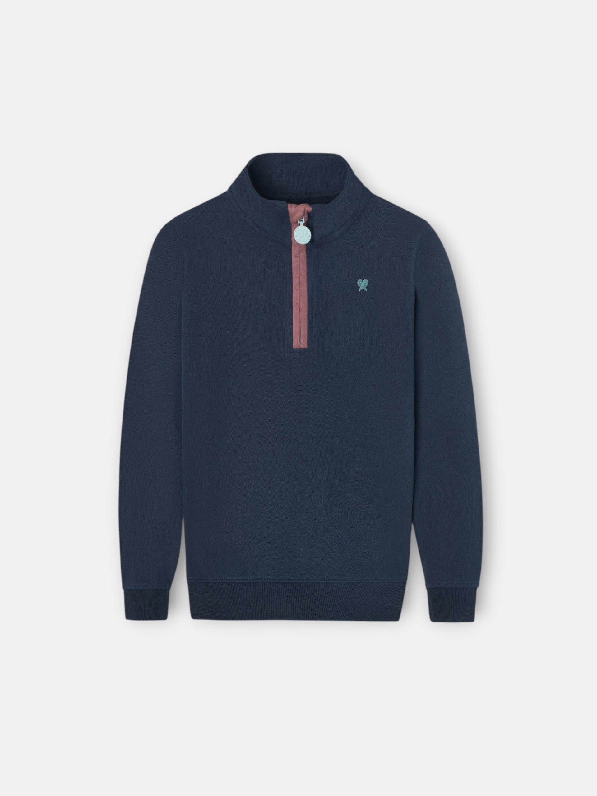 Sudadera kids media cremallera smile azul marino