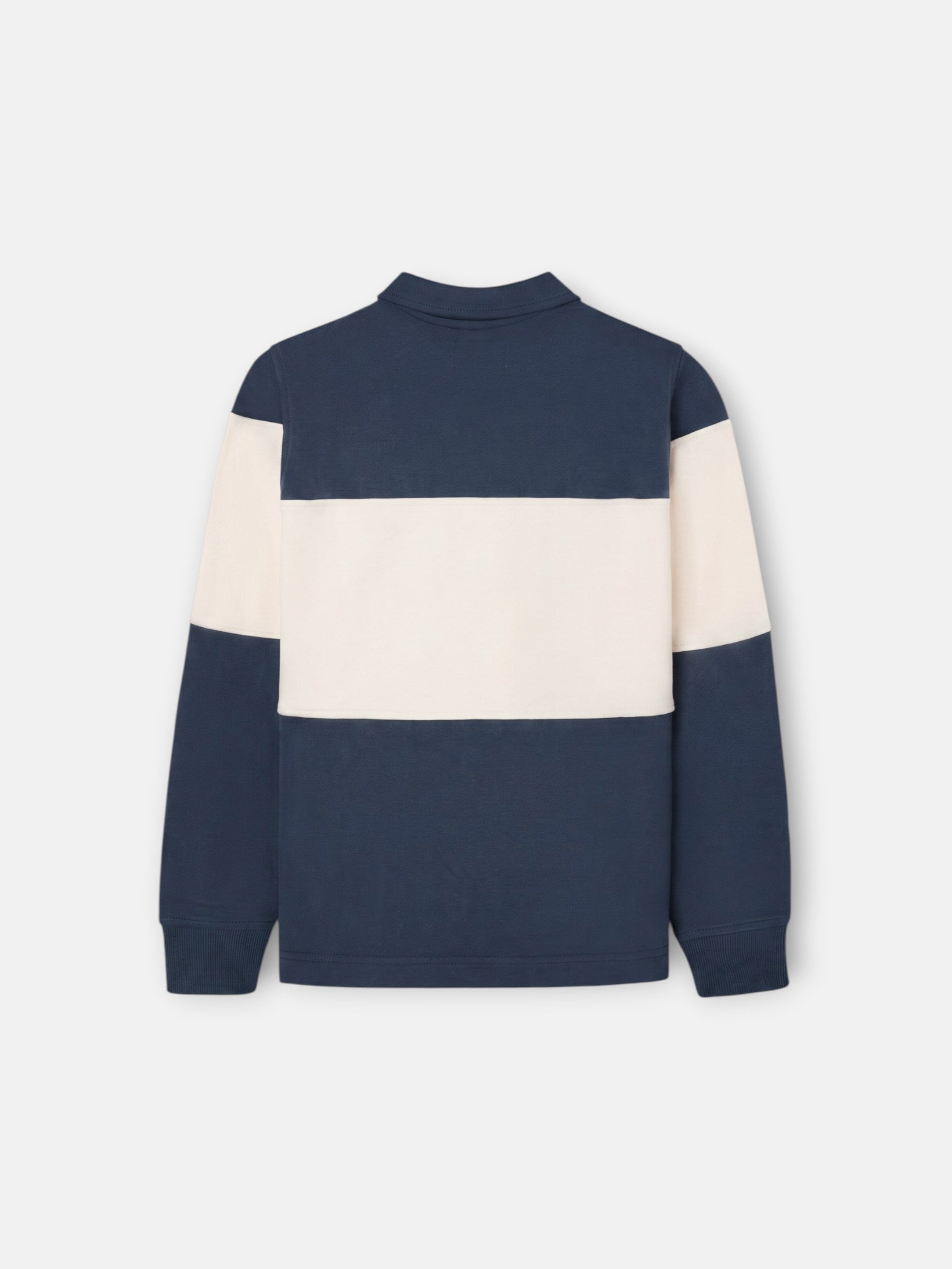 Sudadera kids cuello polo bloque azul marino