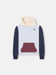 Sudadera kids capucha multicolor rizo azul