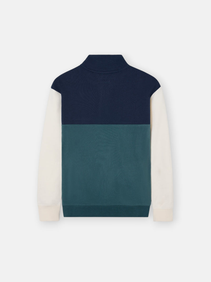 Sweatshirt kids meia fecho blocos verde