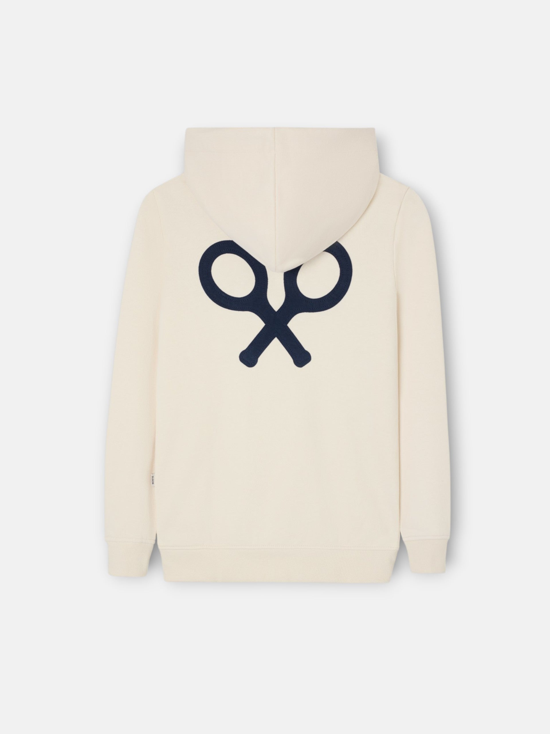 Kids hoodie with contrasting patch in cream