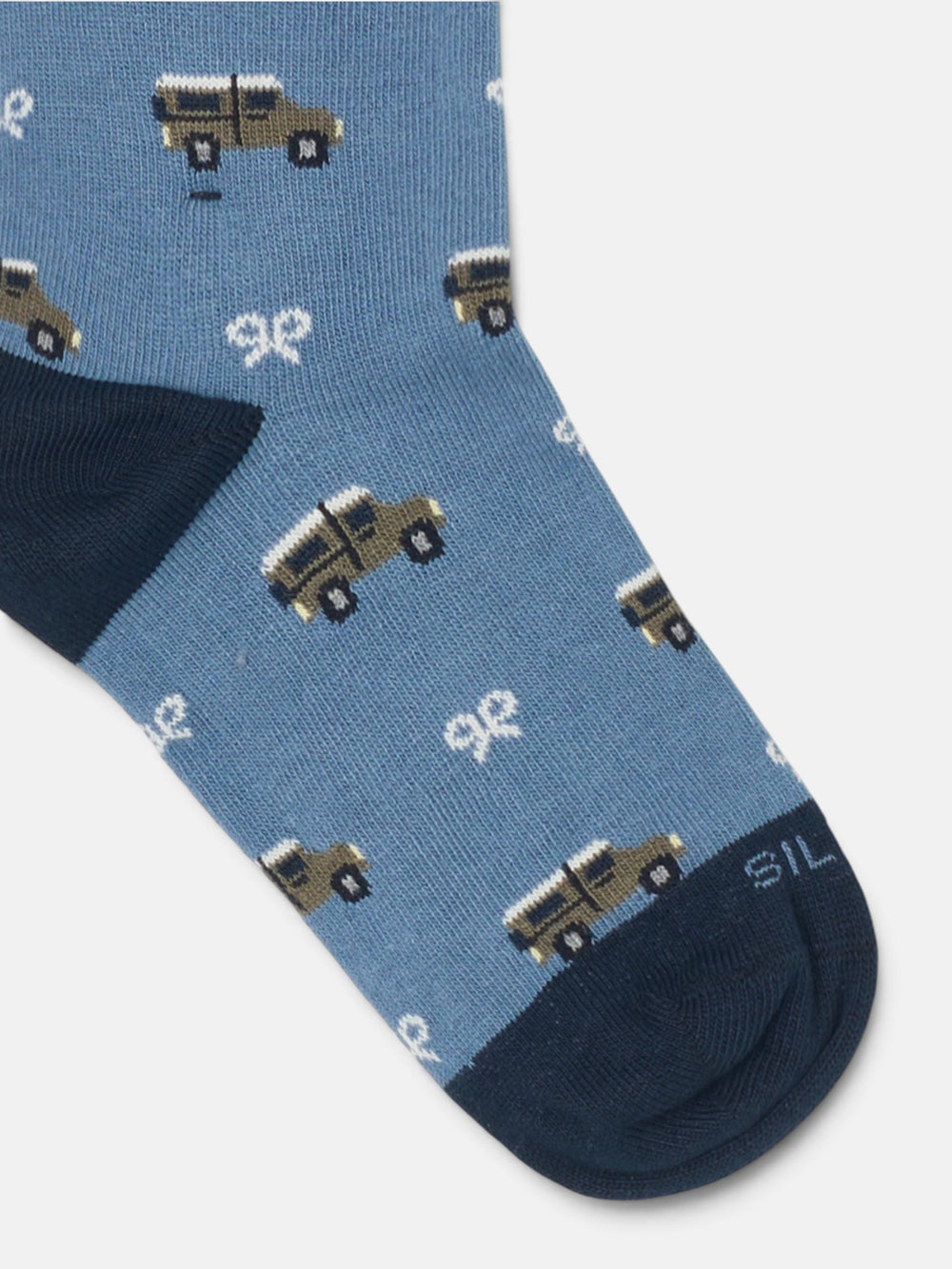 Kids socks blue indigo car