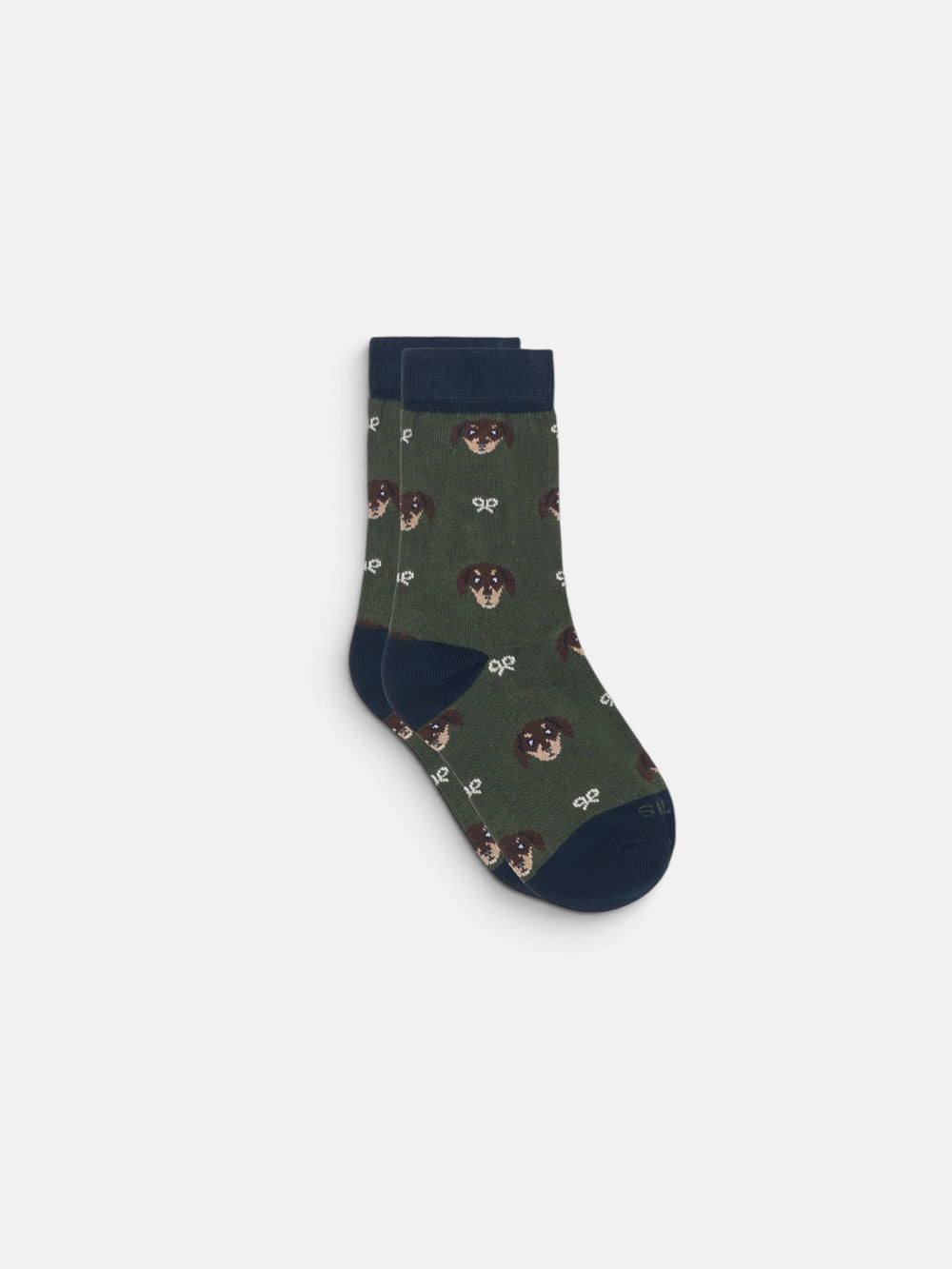 Kids green dog socks