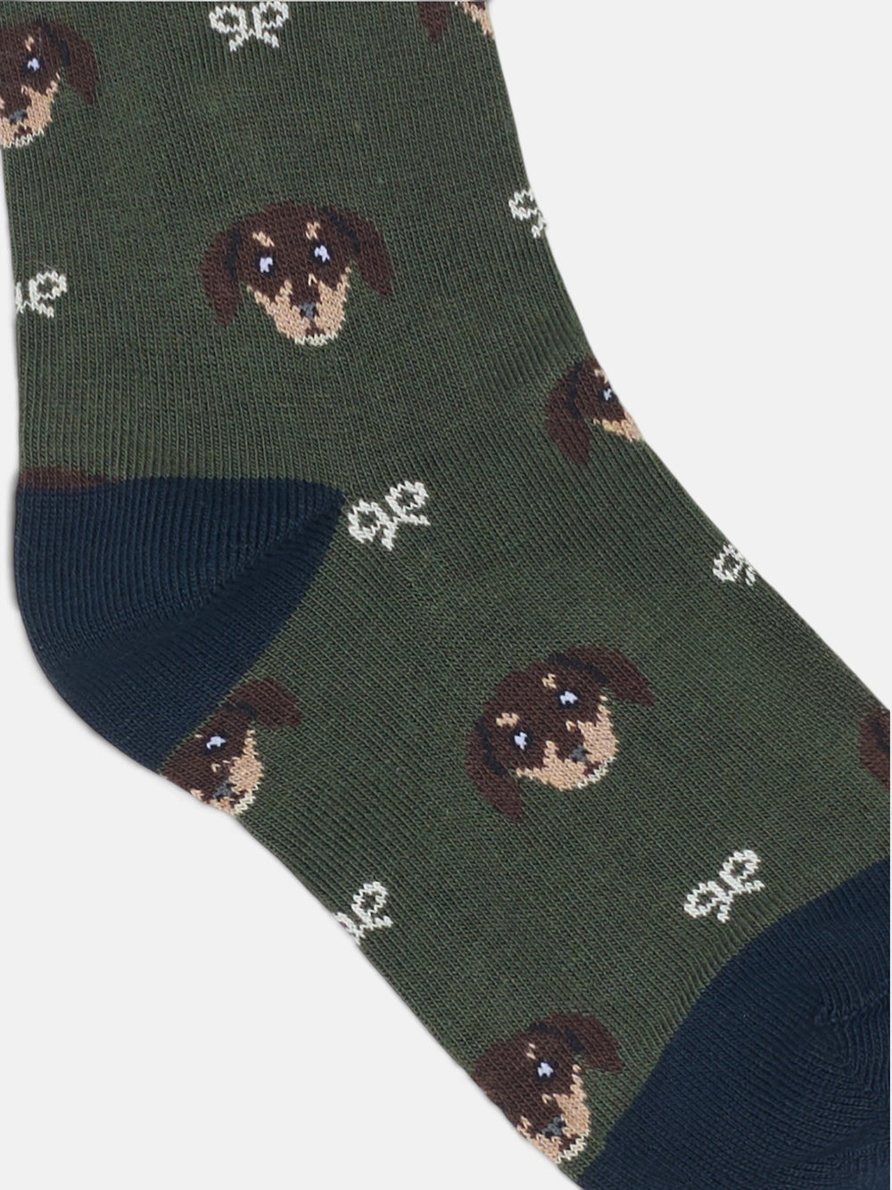 Kids green dog socks