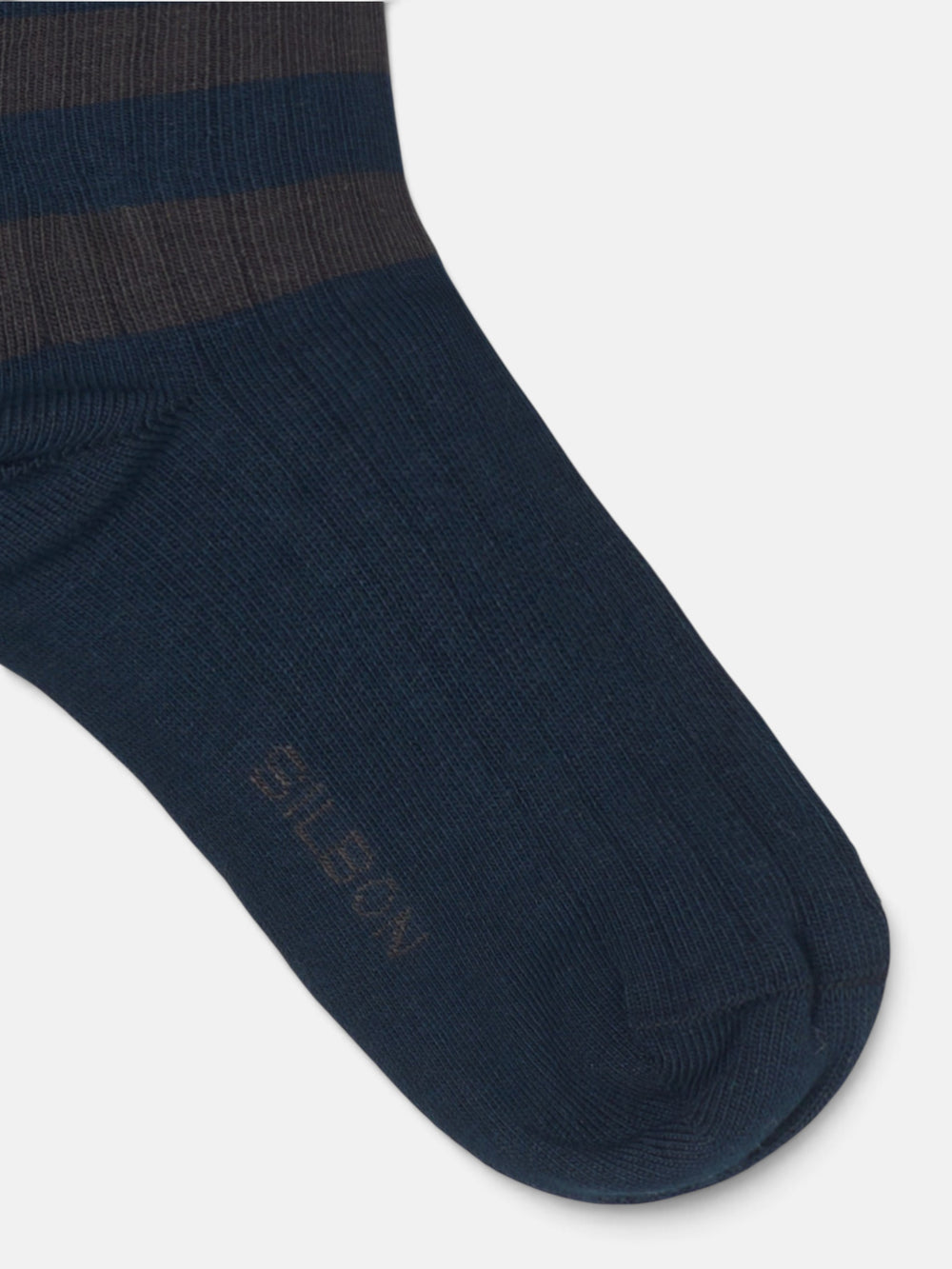 Kids socks navy brown stripes