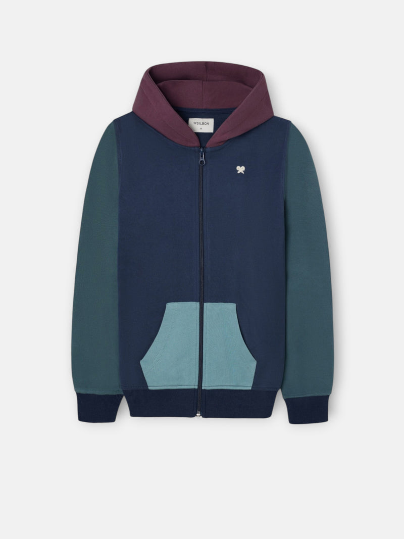 Kids' multicolor navy sports sweatshirt
