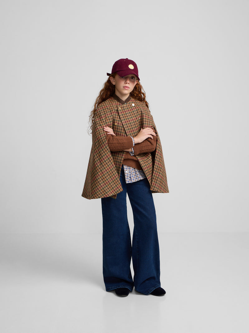 Capa menina xadrez castanho