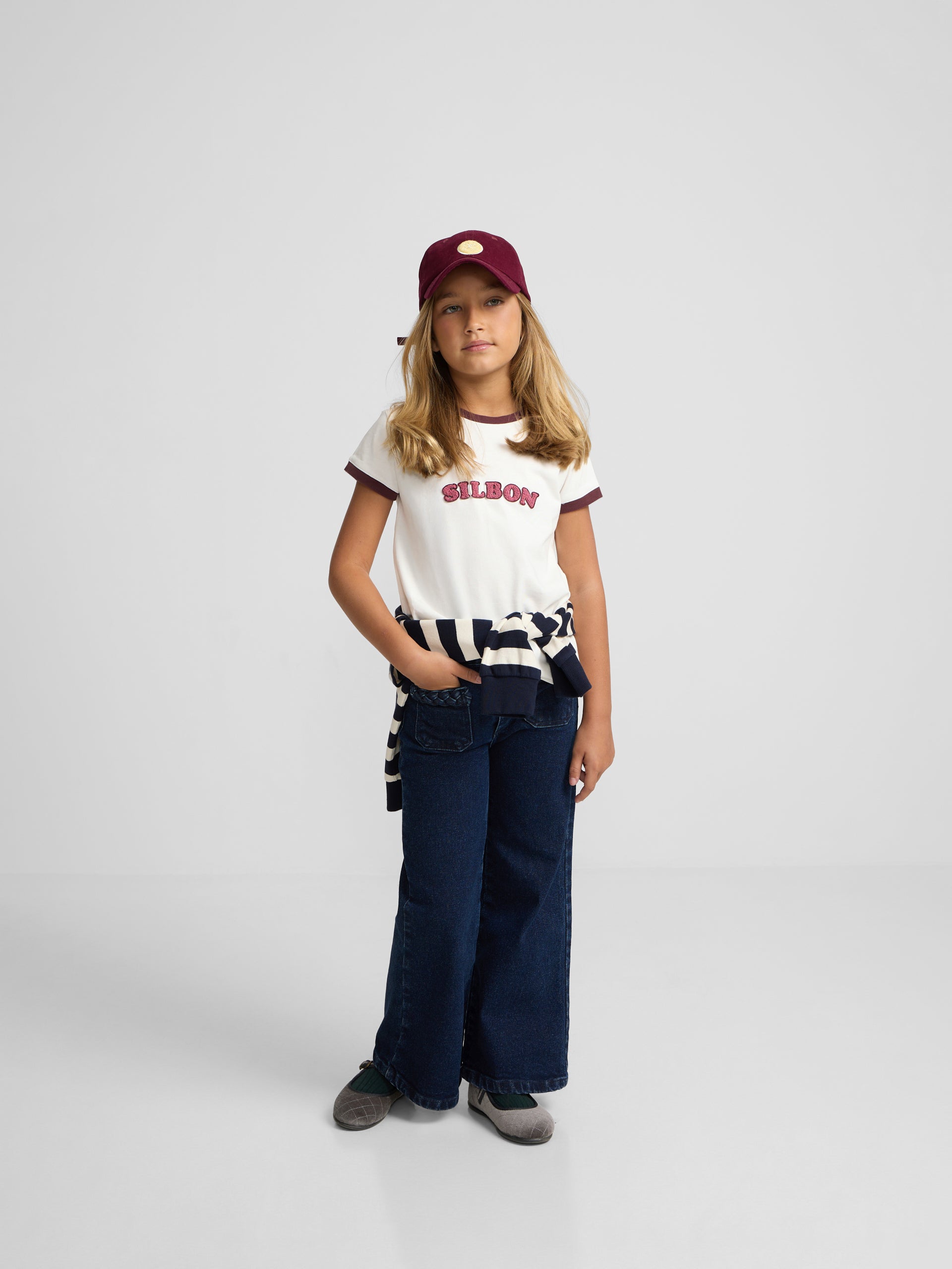 Silbon Varsity Girl T-shirt in Off-White