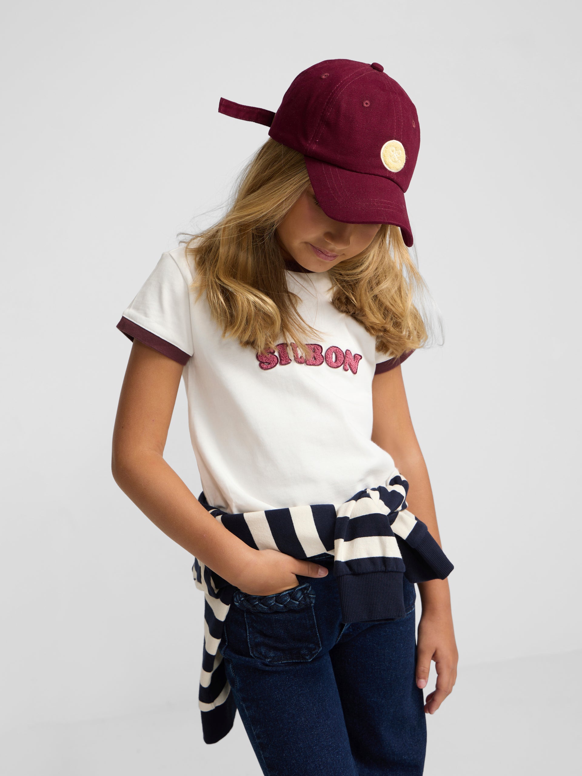 Silbon Varsity Girl T-shirt in Off-White