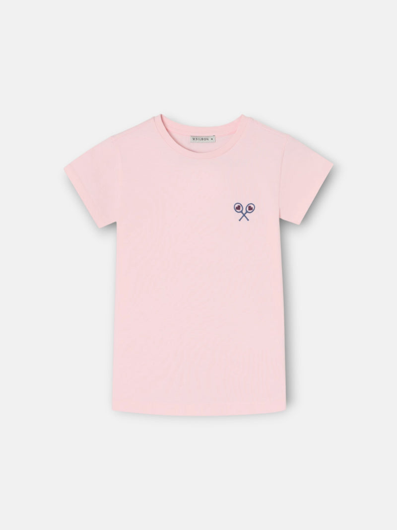 T-shirt girl lucky love rosa