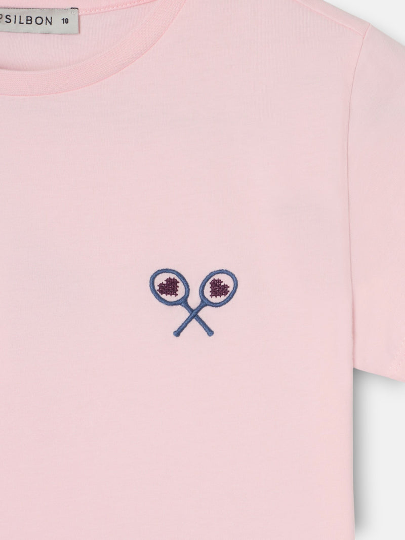 T-shirt girl lucky love rosa