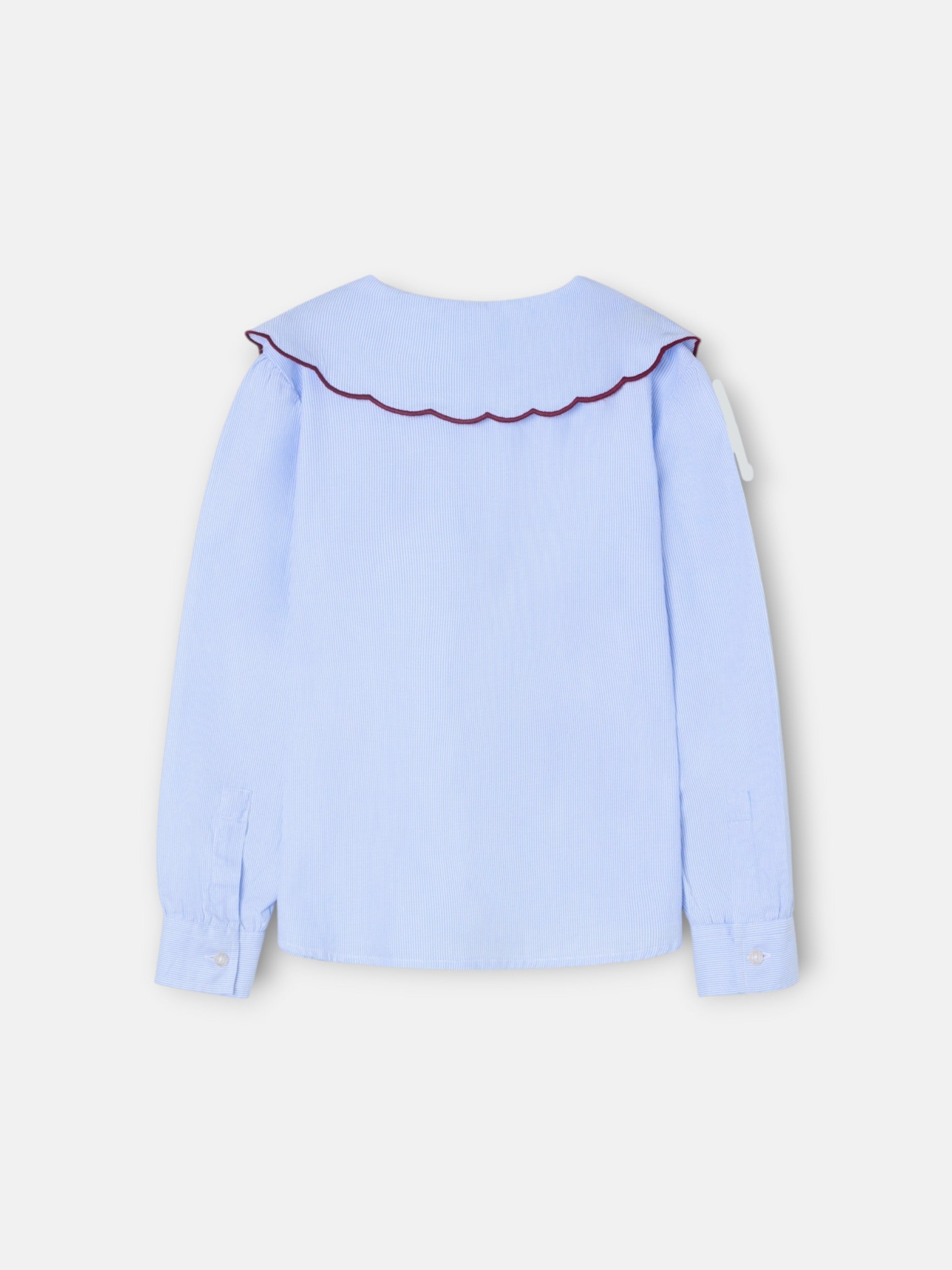 Camisa girl cuello bobo rayas celeste