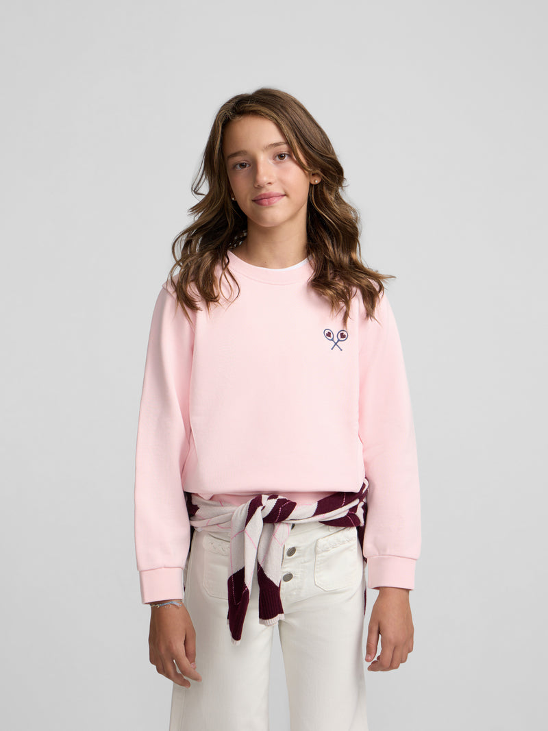 Sweat-shirt fille lucky love rose