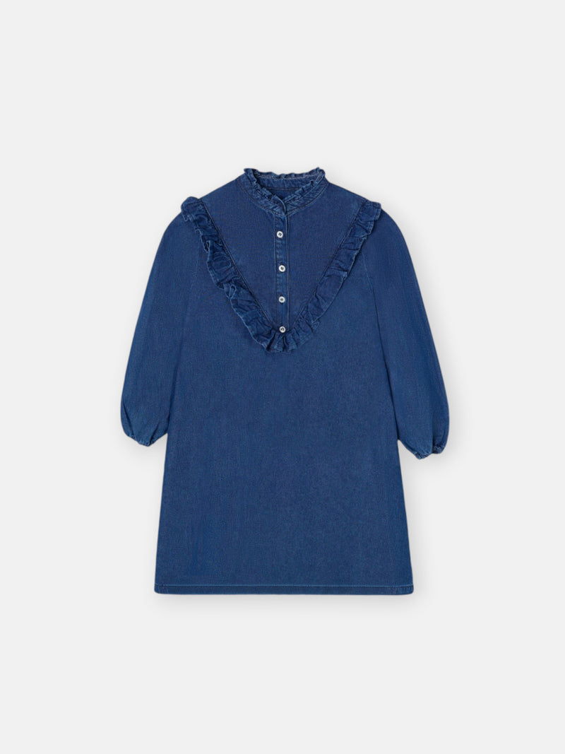 Vestido girl volantes denim