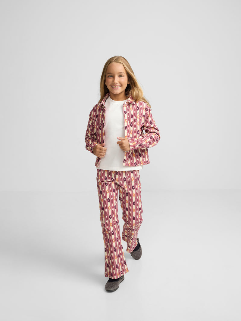 Camisa girl pana estampado ikat rosa