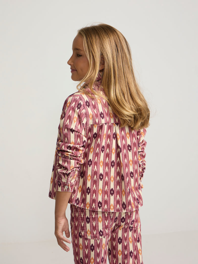 Camisa girl pana estampado ikat rosa