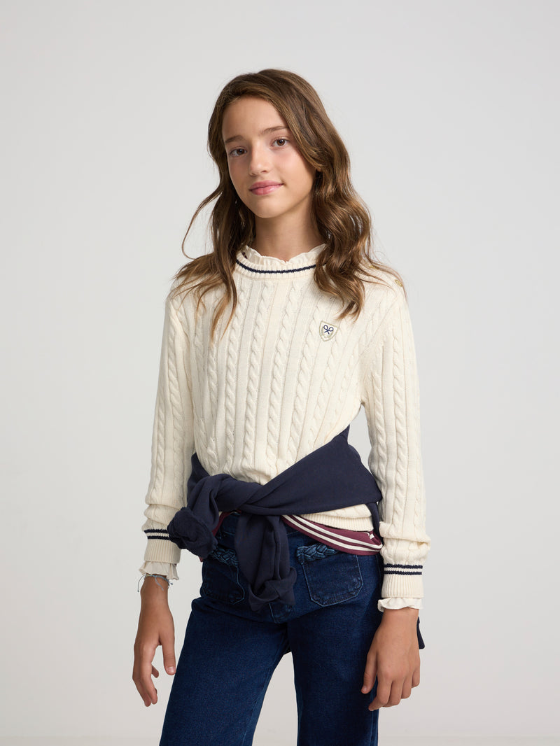 Raw college crest girl sweater