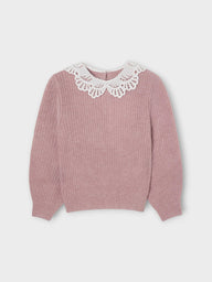 Jersey de menina gola bobo rosa