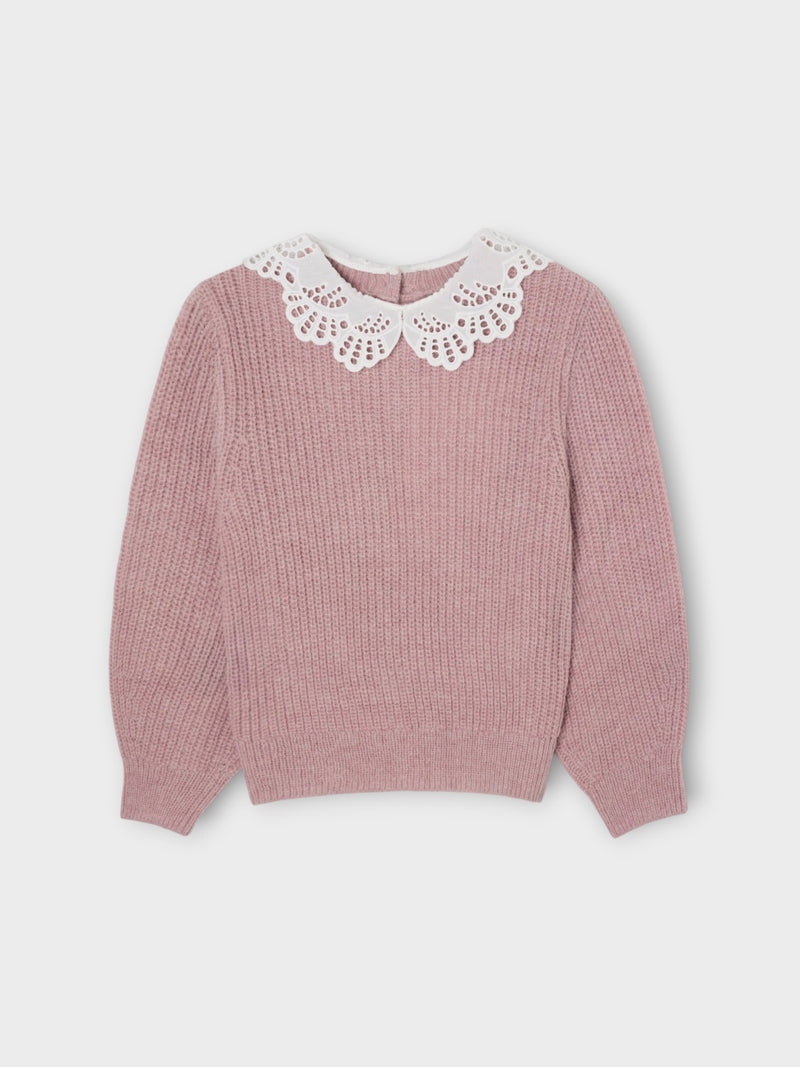 Jersey de menina gola bobo rosa