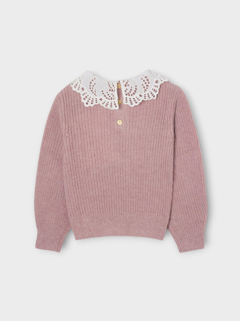 Jersey de menina gola bobo rosa