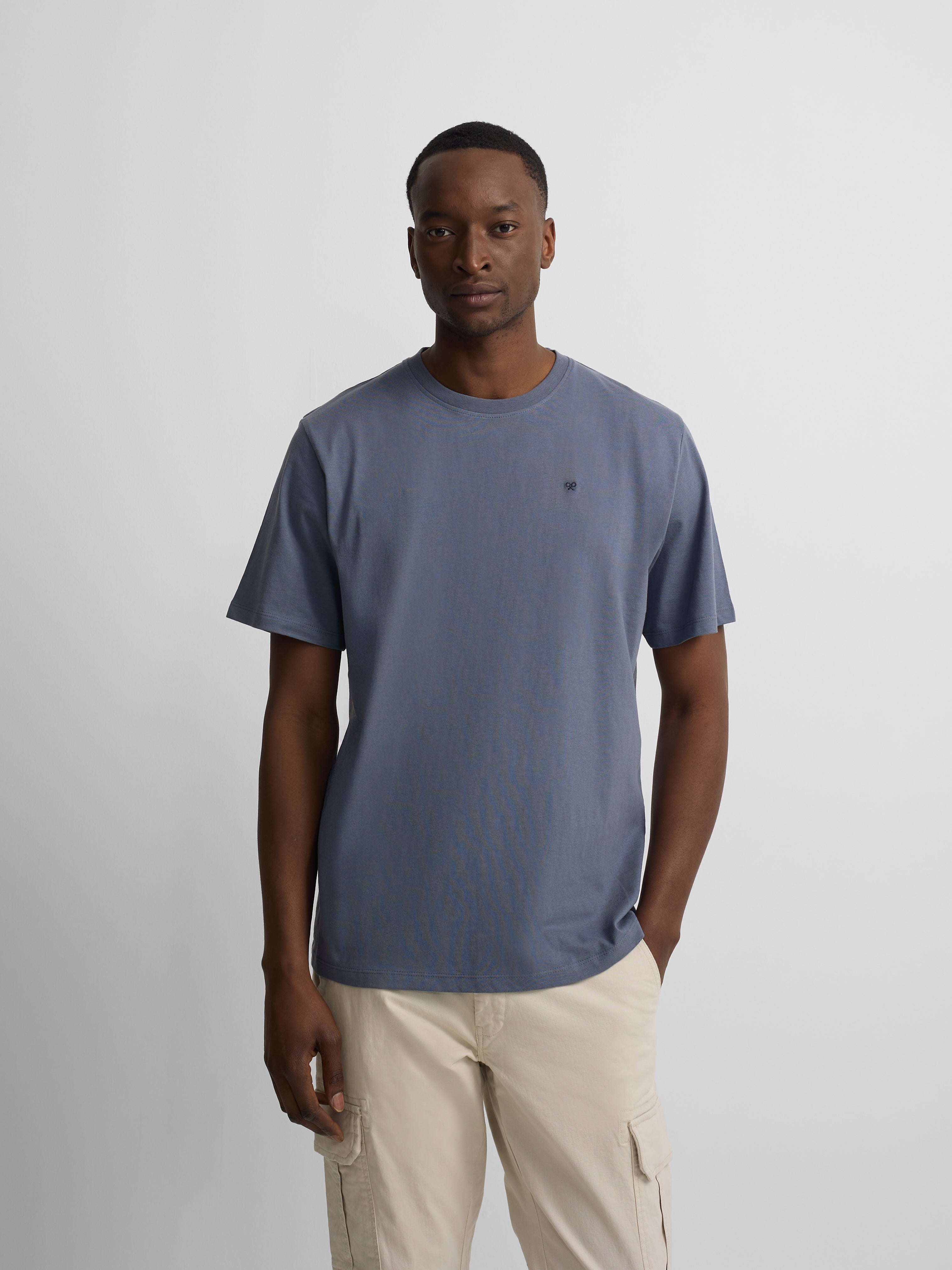 Camiseta minilogo azul medio