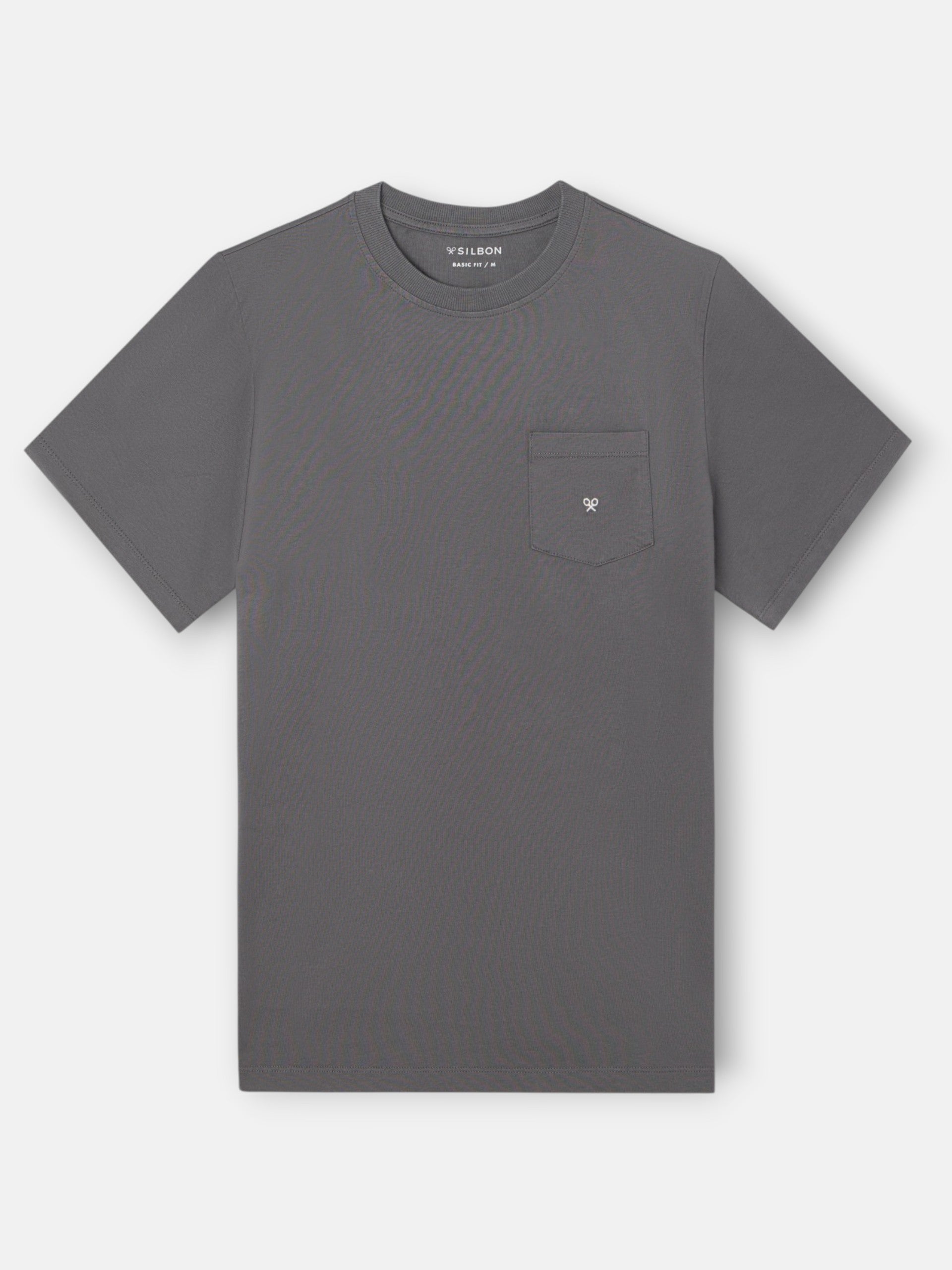 Classic t-shirt with mini logo pocket in grey