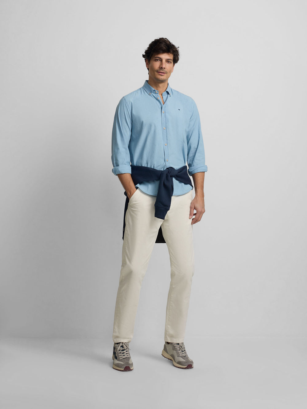 Camisa sport denim azul claro