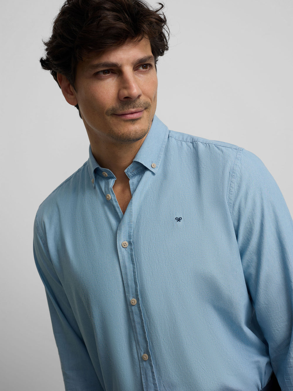 Camisa sport denim azul claro