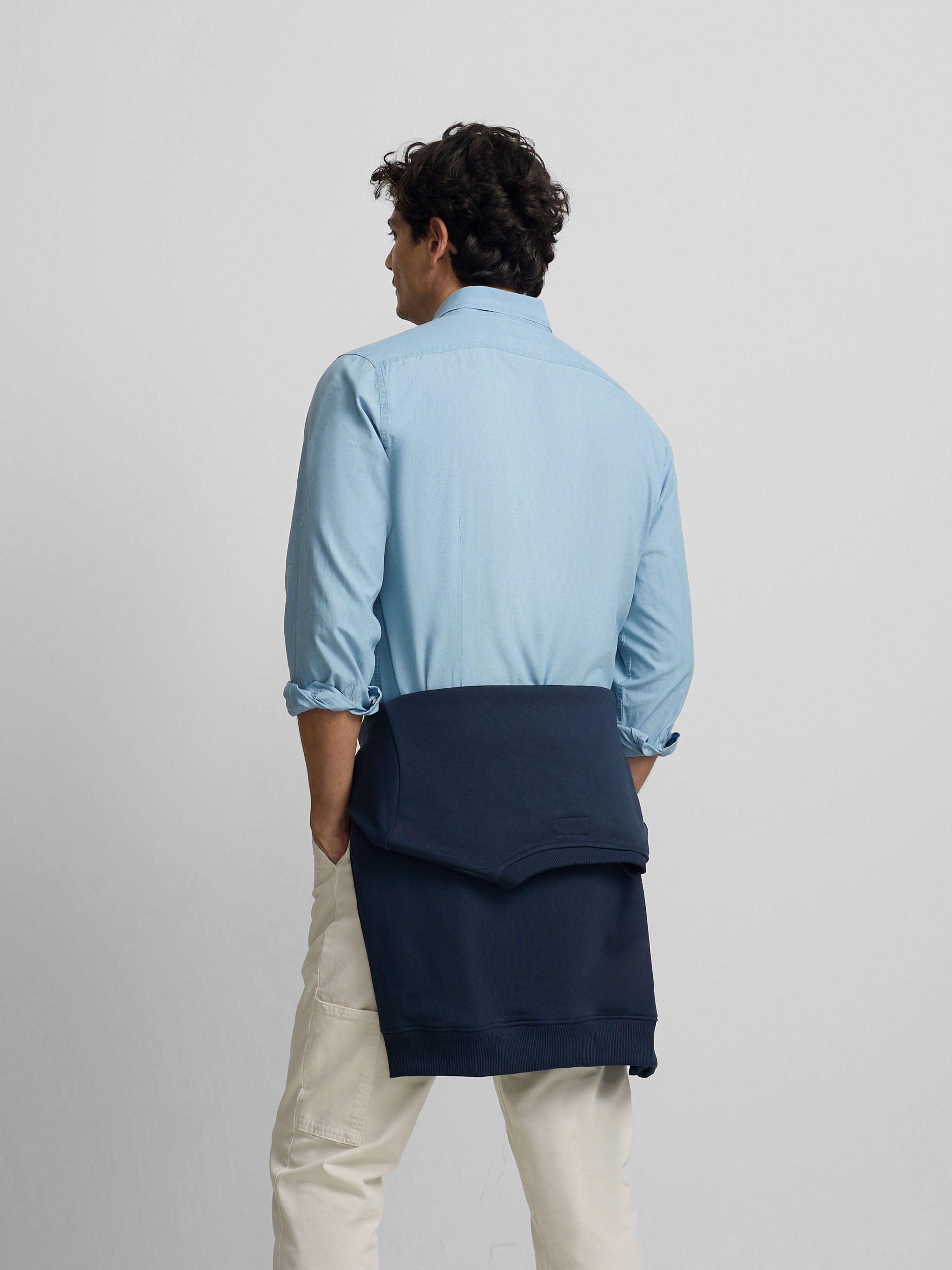 Camisa sport denim azul claro
