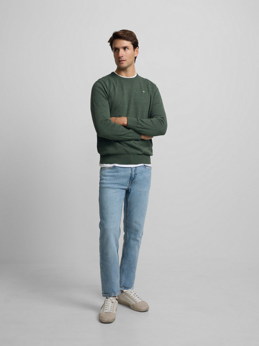 Jersey liso cuello caja verde