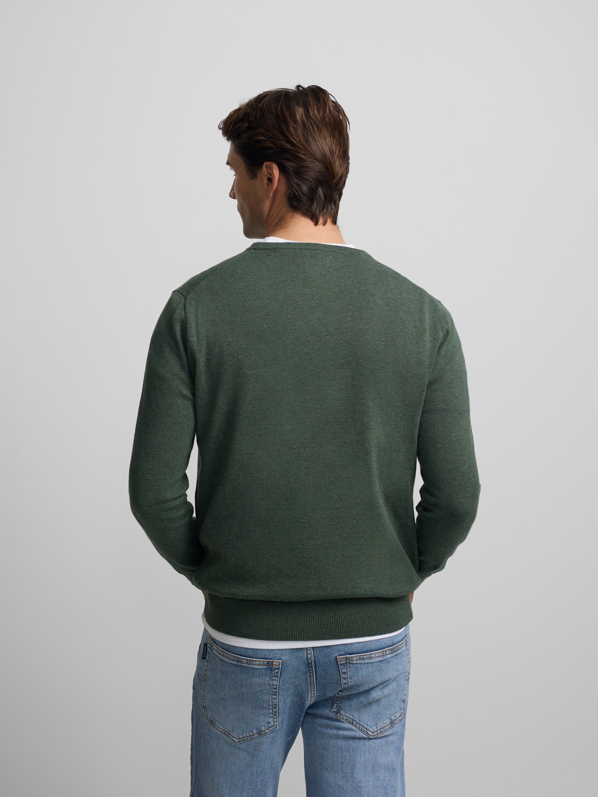 Jersey liso cuello caja verde